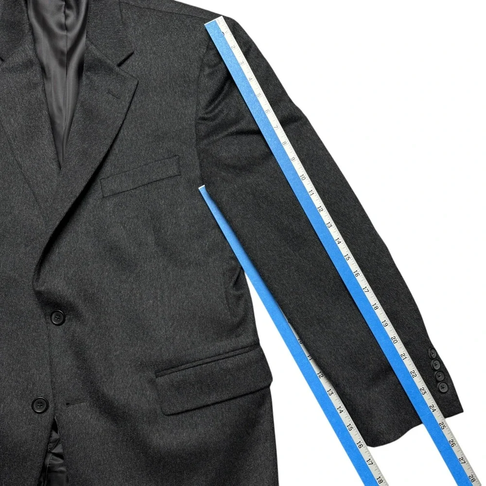 Brooks Brothers 346 Madison Blazer Mens 43R Dark Gray Cashmere Tollegno 1900